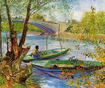  fische - Angeln im Frühjahr Vincent van Gogh Landschaft Fluss